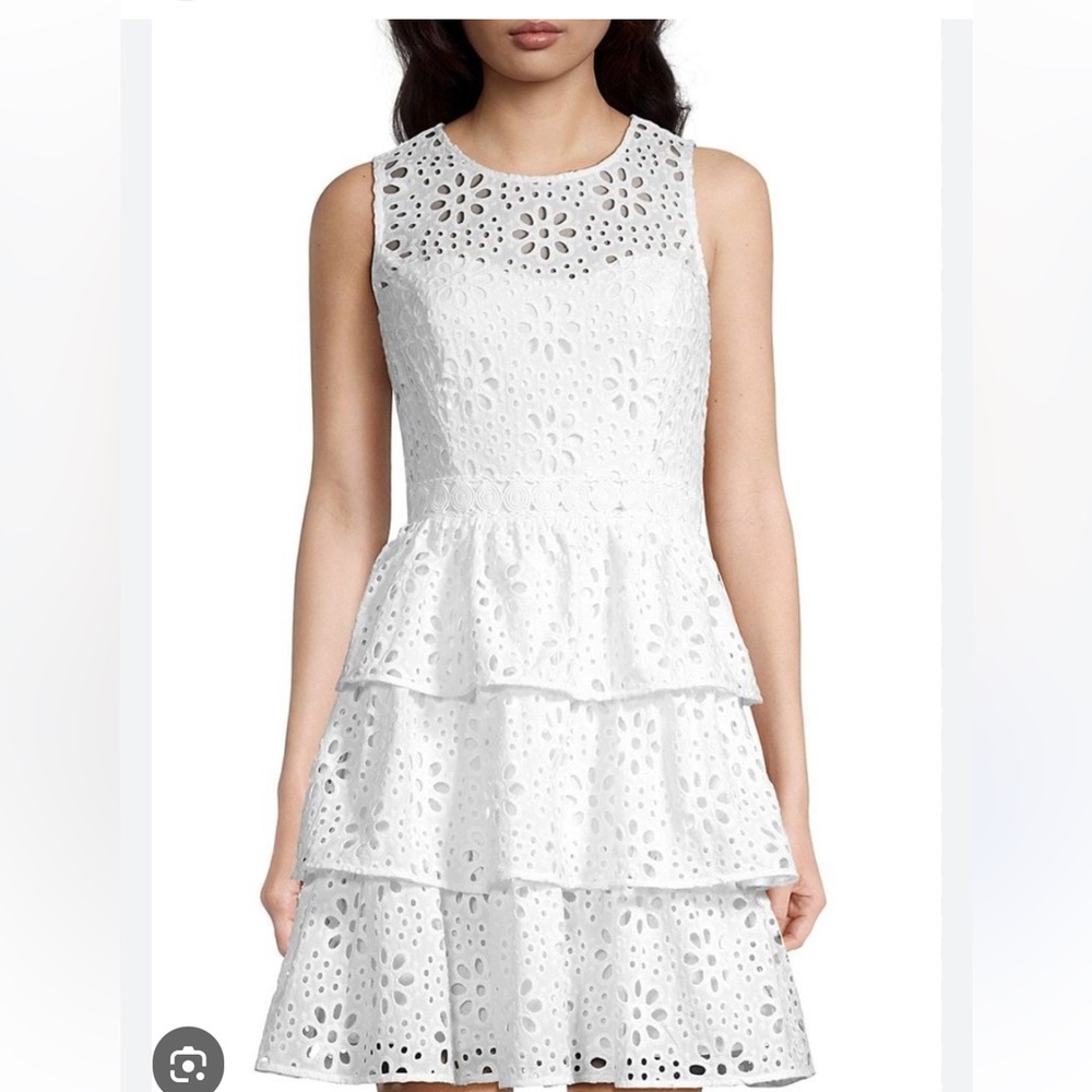 NWT Lilly Pulitzer White JUDELYN EYELET FUNFLOWER RUFFLE Dress $258 ohh la la